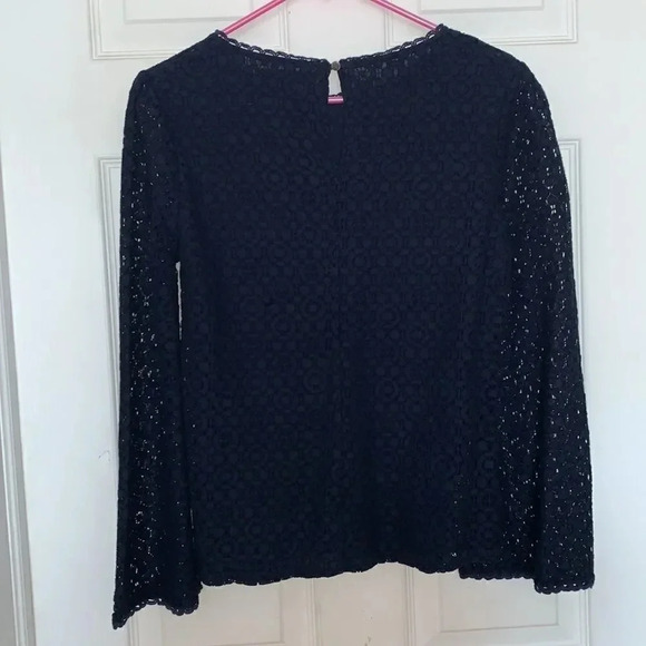 Banana Republic Navy Eyelet Lace Blouse - Picture 2 of 4